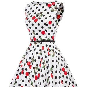 GRACE KARIN 50s Style Women Cocktail Evening Party Dress Cherry